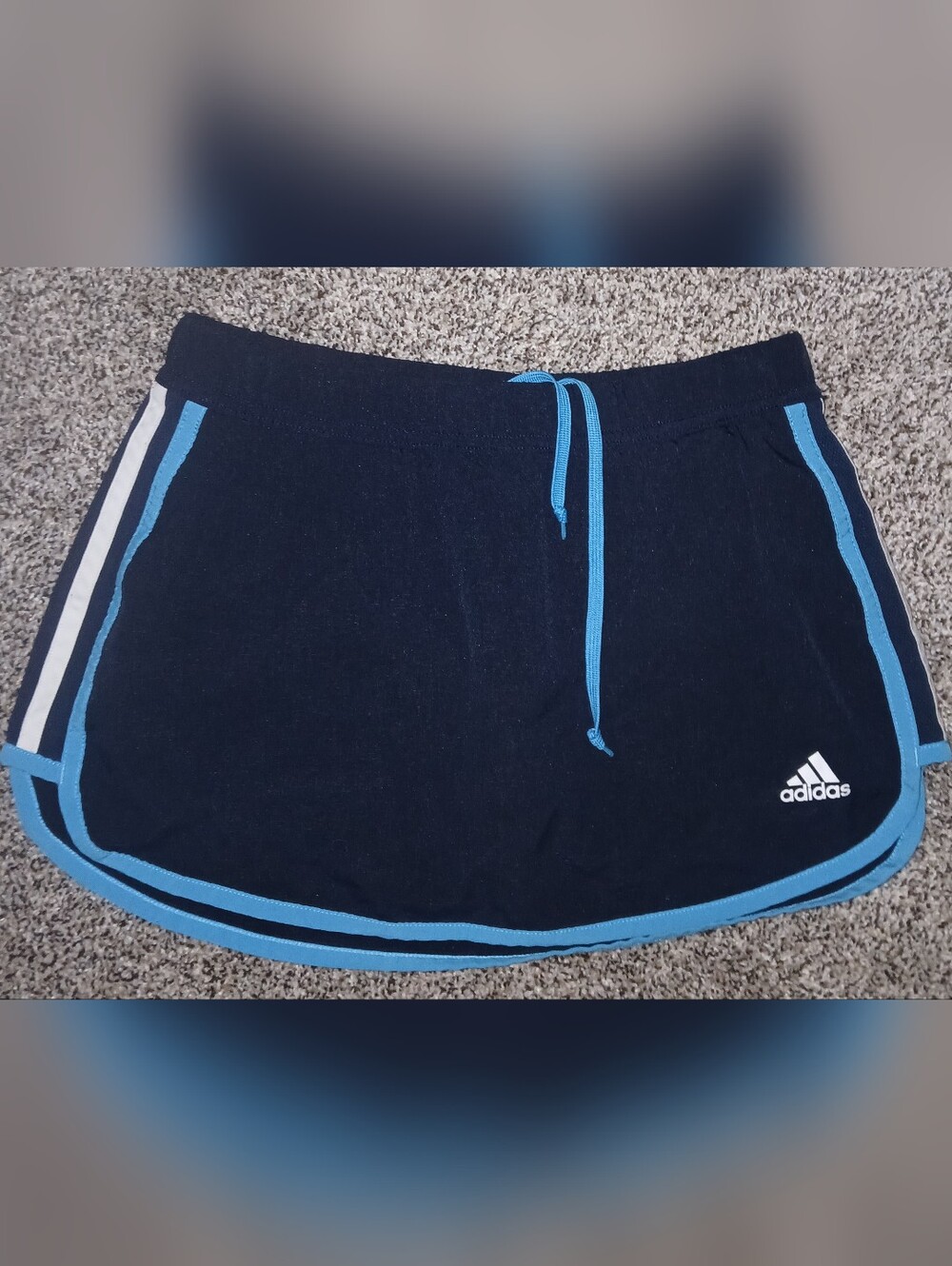 adidas Women's Navy Shorts Skort with Light Blue Trim XS